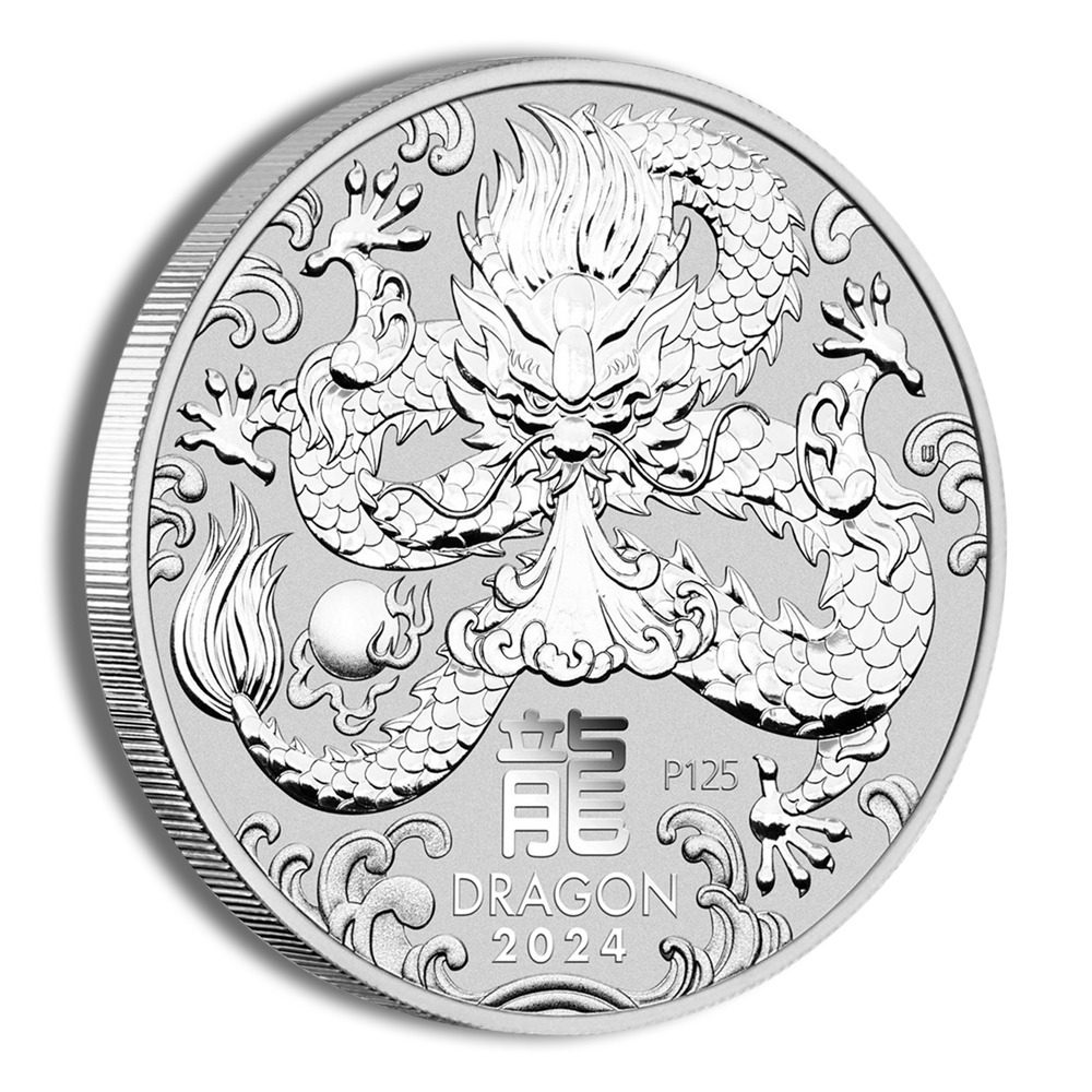 2024 1 Oz Australia Silver Lunar Dragon BU Series III Houston Coin