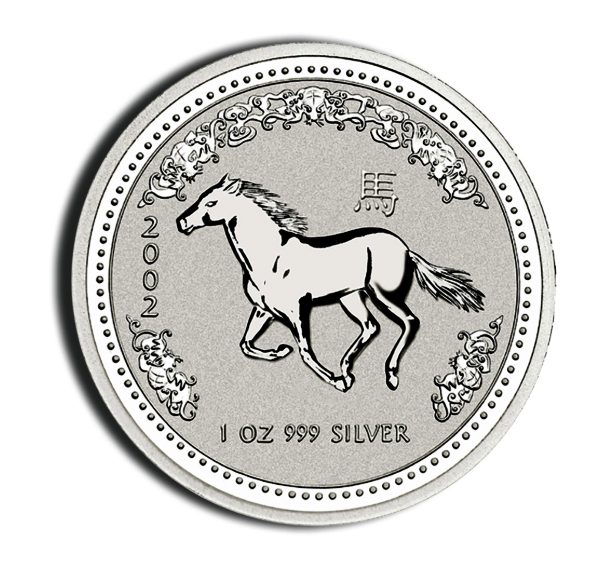 2002 1 oz Australia Silver Lunar Horse - BU - Series I