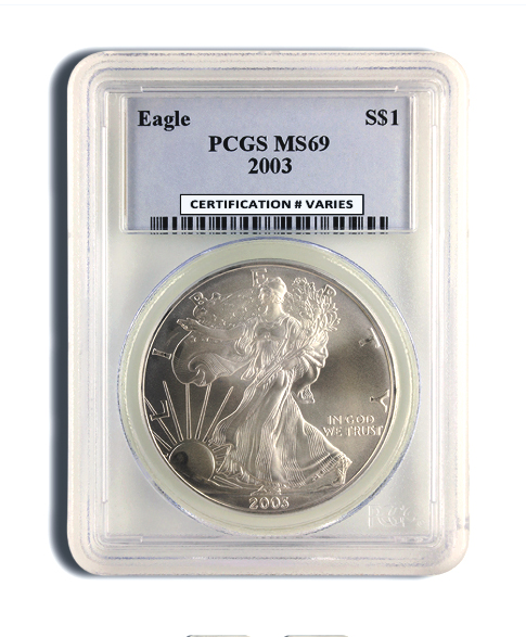 2003 Silver Eagle PCGS MS69