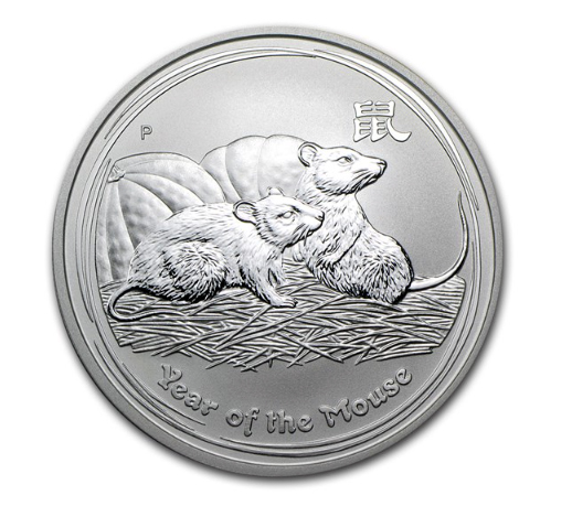2008 1 oz Australia Silver Lunar Mouse BU - Series II