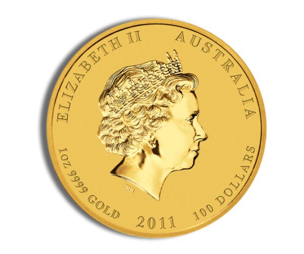 2011 1 oz Australia Gold Lunar Rabbit BU - Series II