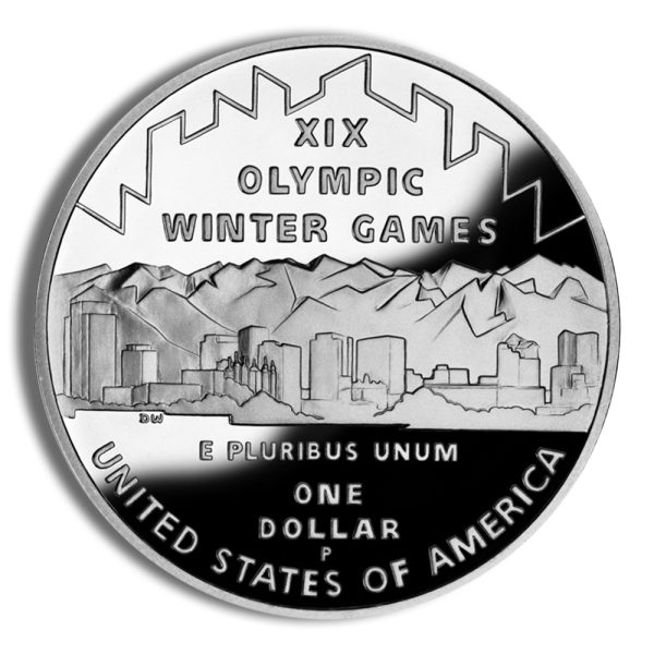 2002-P $1 SLC Winter Olympics Silver Commem - Proof - Image 2