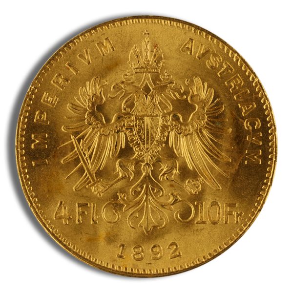 Austria 4 Florin / 10 Franc Gold Coin - Image 2