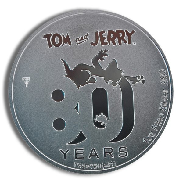 1 oz Silver Tom & Jerry 80th Anniversary Lenticular Round (.999) - Image 2
