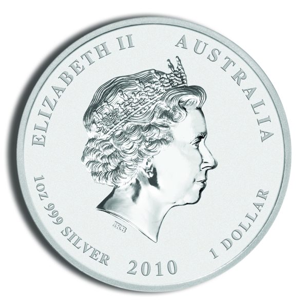 2010 1 oz Australia Silver Lunar Tiger BU - Series II