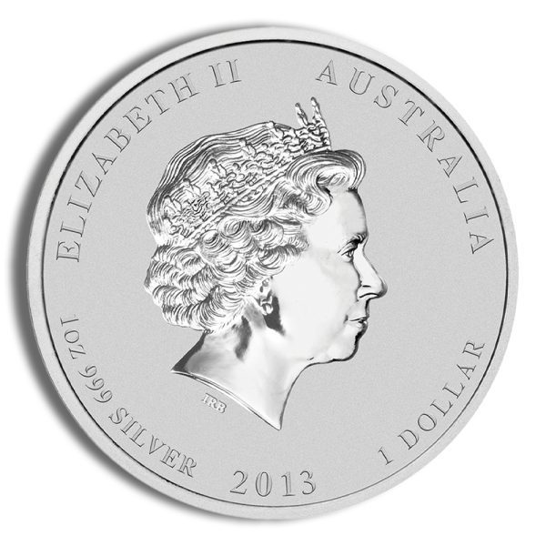 2013 1 Ounce Australia Silver Lunar Snake BU - Series II - Image 2