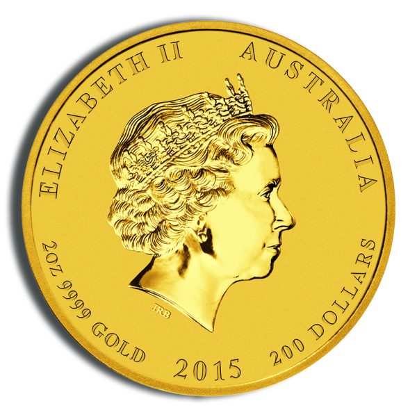 2015 2 oz Australia Gold Lunar Goat BU - Series II