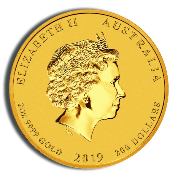 2019 2 oz Australia Gold Lunar Pig BU - Series II