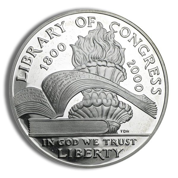 2000-P $1 Library of Congress Silver Commem - BU