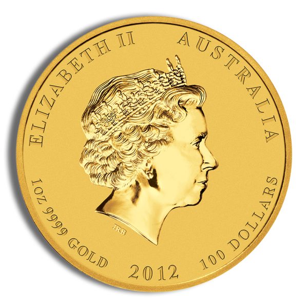 2012 1 oz Australia Gold Lunar Dragon BU - Series II