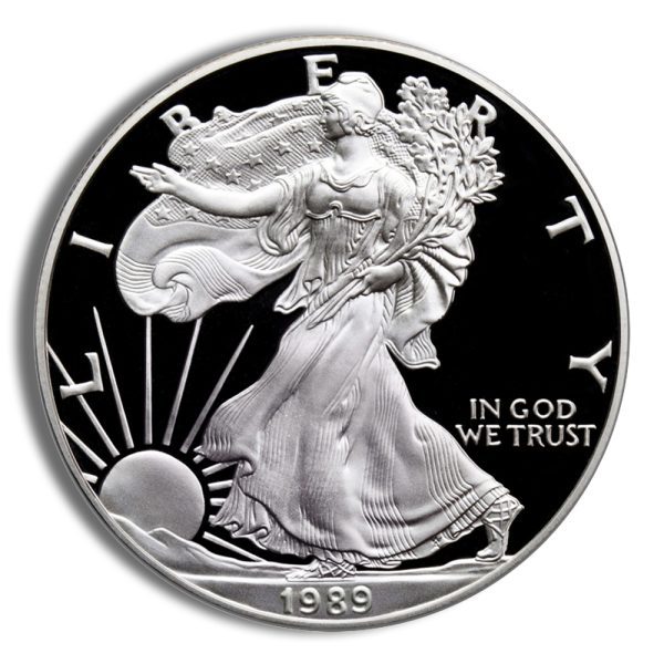 1989-S Proof Silver Eagle with Box & COA