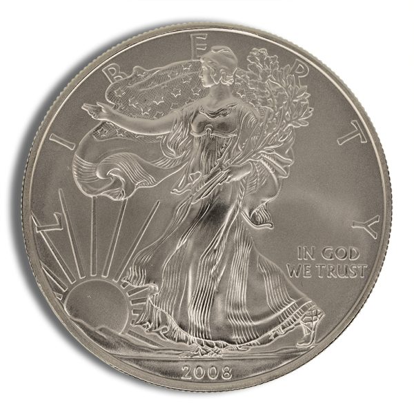 2008-W Reverse of 2007 Burnished Silver Eagle with Box & COA